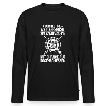 Bogenschütze Bogenschießen Bogen Archer Tir à l’arc - T-shirt manches longues Premium bio Homme - noir - Devant - Nico (187cm)