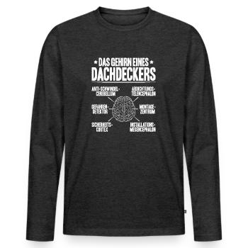 Dachdecker Dachdeckerei Dachdecken Roofer Roofing - Männer Premium Bio Langarmshirt - Anthrazit meliert - Vorne - Nico (187cm)