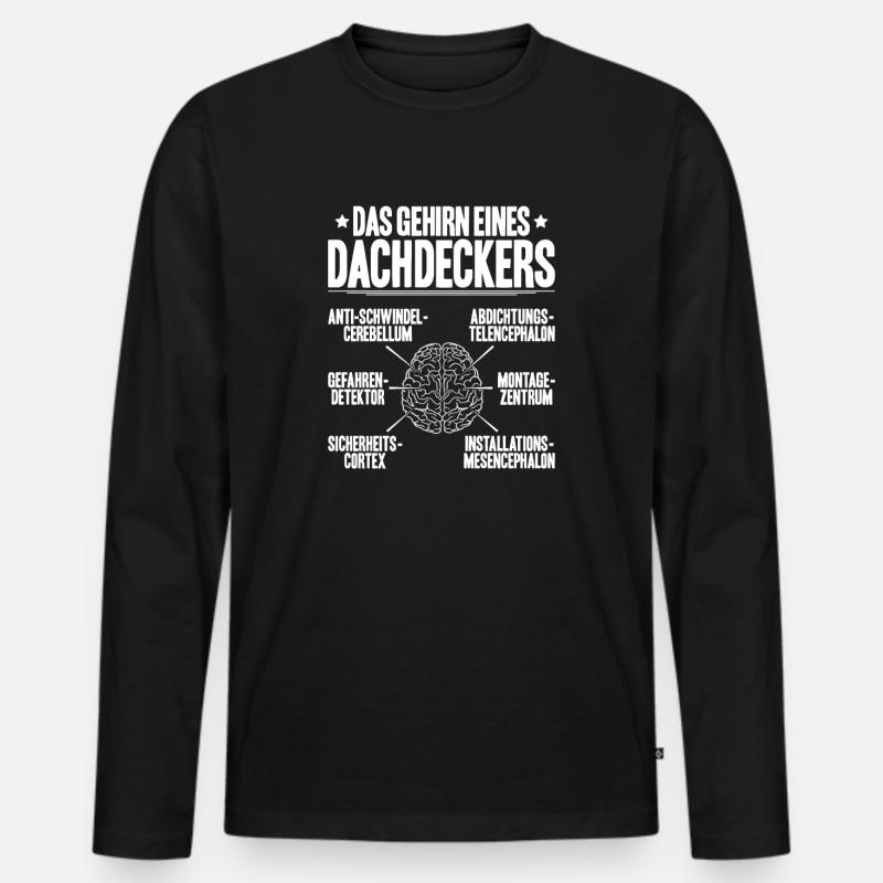 Dachdecker Dachdeckerei Dachdecken Roofer Roofing - Männer Premium Bio Langarmshirt - Schwarz
