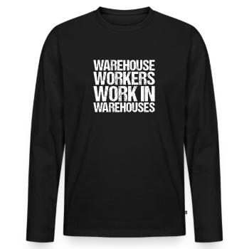Fachkraft für Lagerlogistik Warehouse Worker Lager - Männer Premium Bio Langarmshirt - Schwarz - Vorne - Nico (187cm)