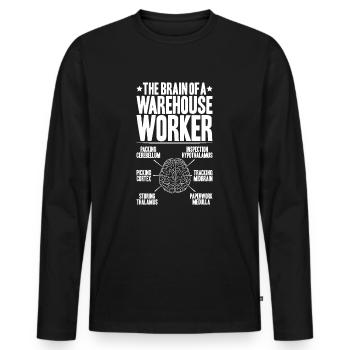 Fachkraft für Lagerlogistik Warehouse Worker Lager - Männer Premium Bio Langarmshirt - Schwarz - Vorne - Nico (187cm)