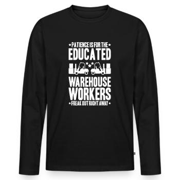 Fachkraft für Lagerlogistik Warehouse Worker Lager - Männer Premium Bio Langarmshirt - Schwarz - Vorne - Nico (187cm)