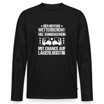 Fachkraft für Lagerlogistik Warehouse Worker Lager - Männer Premium Bio Langarmshirt - Schwarz - Vorne - Nico (187cm)