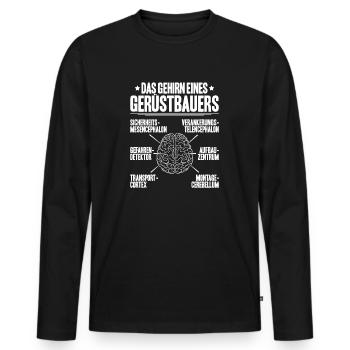 Gerüstbauer Gerüstbau Gerüstmonteur Scaffolder - Männer Premium Bio Langarmshirt - Schwarz - Vorne - Nico (187cm)