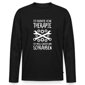 Mechaniker Mechanikerin Mechanik Mechanic - Männer Premium Bio Langarmshirt - Schwarz - Vorne - Nico (187cm)