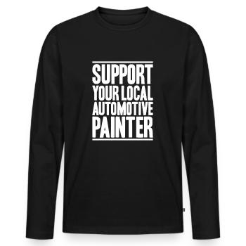Vehicle Painter Painter Automotive Painter - Men's Premium Organic Long Sleeve Shirt - black - Front - Nico (187cm)