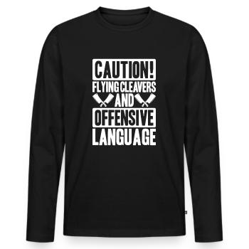 Boucher boucher boucher - T-shirt manches longues Premium bio Homme - noir - Devant - Nico (187cm)