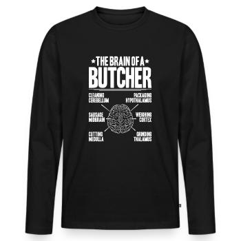 Boucher boucher boucher - T-shirt manches longues Premium bio Homme - noir - Devant - Nico (187cm)