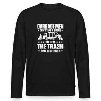 Specialist for recycling and waste management - Men's Premium Organic Long Sleeve Shirt - black - Front - Nico (187cm)