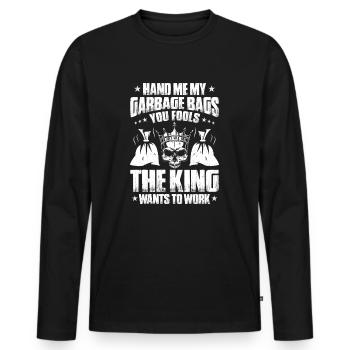 Specialist for recycling and waste management - Men's Premium Organic Long Sleeve Shirt - black - Front - Nico (187cm)