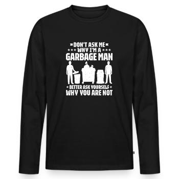Specialist for recycling and waste management - Men's Premium Organic Long Sleeve Shirt - black - Front - Nico (187cm)