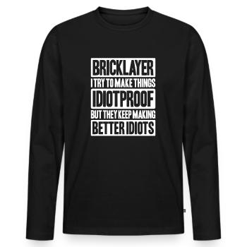 Master Masonry Masonry Bricklayer Mason - Men's Premium Organic Long Sleeve Shirt - black - Front - Nico (187cm)