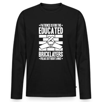 Maître Maçonnerie Maçonnerie Maçon Maçon - T-shirt manches longues Premium bio Homme - noir - Devant - Nico (187cm)