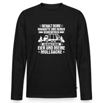 Fachkraft für Kreislauf- und Abfallwirtschaft - Männer Premium Bio Langarmshirt - Schwarz - Vorne - Nico (187cm)