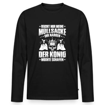 Fachkraft für Kreislauf- und Abfallwirtschaft - Männer Premium Bio Langarmshirt - Schwarz - Vorne - Nico (187cm)