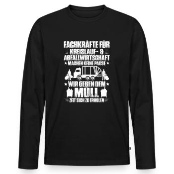 Fachkraft für Kreislauf- und Abfallwirtschaft - Männer Premium Bio Langarmshirt - Schwarz - Vorne - Nico (187cm)