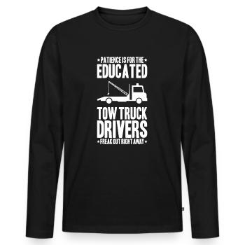 Conducteur de dépanneuse de service - T-shirt manches longues Premium bio Homme - noir - Devant - Nico (187cm)