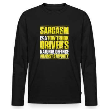 Conducteur de dépanneuse de service - T-shirt manches longues Premium bio Homme - noir - Devant - Nico (187cm)