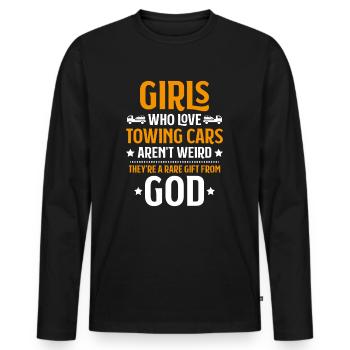 Conducteur de dépanneuse de service - T-shirt manches longues Premium bio Homme - noir - Devant - Nico (187cm)