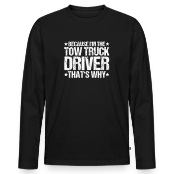 Conducteur de dépanneuse de service - T-shirt manches longues Premium bio Homme - noir - Devant - Nico (187cm)