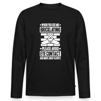 Maurer Maurermeister Mauerwerk Bricklayer Mason - Männer Premium Bio Langarmshirt - Schwarz - Vorne - Nico (187cm)