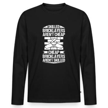 Maître Maçonnerie Maçonnerie Maçon Maçon - T-shirt manches longues Premium bio Homme - noir - Devant - Nico (187cm)