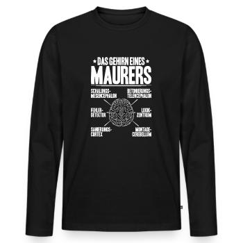 Maurer Maurermeister Mauerwerk Bricklayer Mason - Männer Premium Bio Langarmshirt - Schwarz - Vorne - Nico (187cm)