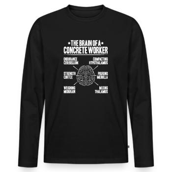 Betonbauer Stahlbetonbauer Ouvrier du béton - T-shirt manches longues Premium bio Homme - noir - Devant - Nico (187cm)