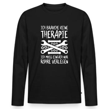 Rohrleitungsbauer Rohrleitungsbau Pipelayer - Männer Premium Bio Langarmshirt - Schwarz - Vorne - Nico (187cm)