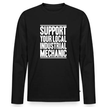 Industriemechaniker Mécanicien Industriel - T-shirt manches longues Premium bio Homme - noir - Devant - Nico (187cm)
