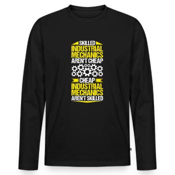 Industriemechaniker Mécanicien Industriel - T-shirt manches longues Premium bio Homme - noir - Devant - Nico (187cm)