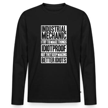 Industriemechaniker Mécanicien Industriel - T-shirt manches longues Premium bio Homme - noir - Devant - Nico (187cm)