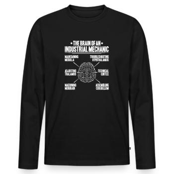 Industriemechaniker Mécanicien Industriel - T-shirt manches longues Premium bio Homme - noir - Devant - Nico (187cm)