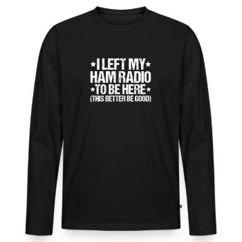 Amateurfunker Amateurfunk Radio Ham Amateur Radio - T-shirt manches longues Premium bio Homme - noir - Devant - Nico (187cm)
