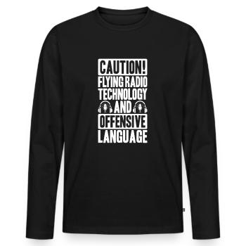 Amateurfunker Amateurfunk Radio Ham Amateur Radio - T-shirt manches longues Premium bio Homme - noir - Devant - Nico (187cm)