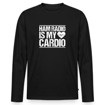 Amateurfunker Amateurfunk Radio Ham Amateur Radio - T-shirt manches longues Premium bio Homme - noir - Devant - Nico (187cm)