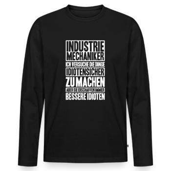 Industriemechaniker Industrial Mechanic - Männer Premium Bio Langarmshirt - Schwarz - Vorne - Nico (187cm)