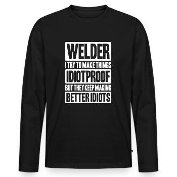 Schweißer Schweißen Schweißerei Welder Welding - Men's Premium Organic Long Sleeve Shirt - black - Front - Nico (187cm)