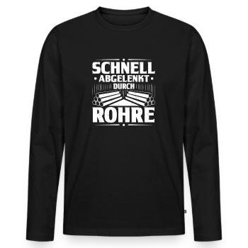 Rohrleitungsbauer Rohrleitungsbau Pipelayer - Männer Premium Bio Langarmshirt - Schwarz - Vorne - Nico (187cm)