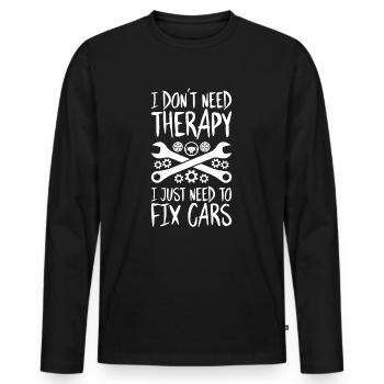 Automotive Mechatronics Technician Car Mechanic Auto Mechanic - Men's Premium Organic Long Sleeve Shirt - black - Front - Nico (187cm)
