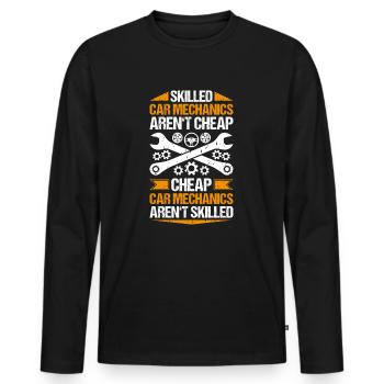 Mécatronicien automobile Mécanicien automobile Mécanicien automobile - T-shirt manches longues Premium bio Homme - noir - Devant - Nico (187cm)