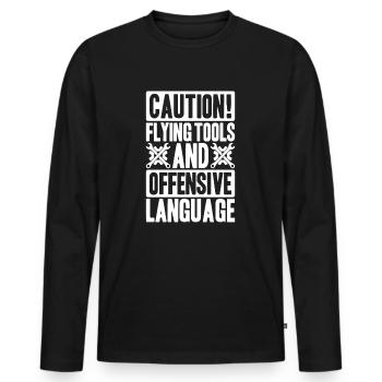 Ingénieur en mécatronique automobile Mécanicien automobile Mécanicien automobile - T-shirt manches longues Premium bio Homme - noir - Devant - Nico (187cm)
