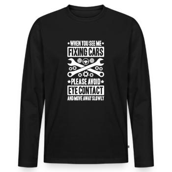 Automotive Mechatronics Engineer Car Mechanic Auto Mechanic - Men's Premium Organic Long Sleeve Shirt - black - Front - Nico (187cm)