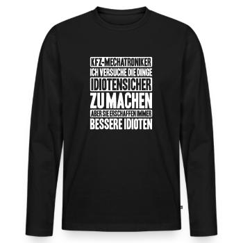 KFZ-Mechatroniker Car Mechanic Auto Mechanic - Männer Premium Bio Langarmshirt - Schwarz - Vorne - Nico (187cm)
