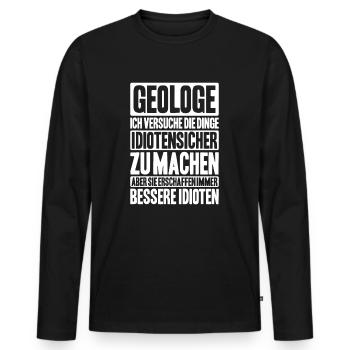 Geologie Geologe Geologist Geology Geologin - Männer Premium Bio Langarmshirt - Schwarz - Vorne - Nico (187cm)
