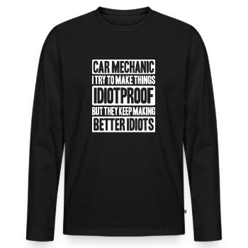Ingénieur en mécatronique automobile Mécanicien automobile Mécanicien automobile - T-shirt manches longues Premium bio Homme - noir - Devant - Nico (187cm)