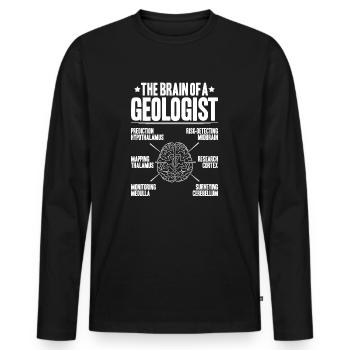 Geologie Geologe Geologist Geology Geologin - Men's Premium Organic Long Sleeve Shirt - black - Front - Nico (187cm)
