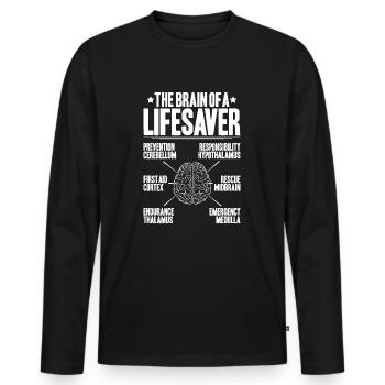 Sauveteur sauvetage aquatique sauveteur - T-shirt manches longues Premium bio Homme - noir - Devant - Nico (187cm)