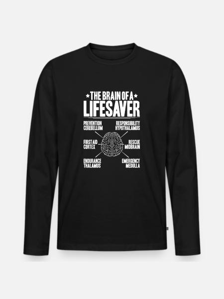 Lifeguard Water Rescue Lifesaver - Men's Premium Organic Long Sleeve Shirt - black