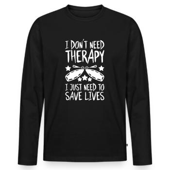 Rettungsschwimmer Wasserrettung Lifesaver - Männer Premium Bio Langarmshirt - Schwarz - Vorne - Nico (187cm)